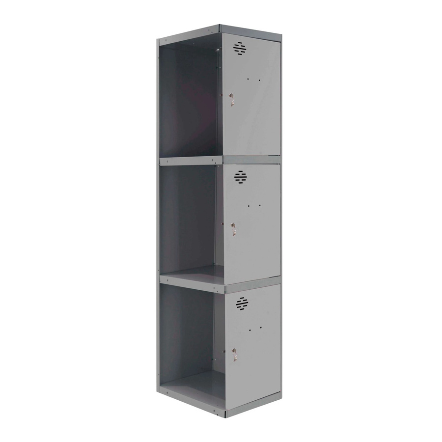 PROREGAL Spind AMEGO Anbaumodul mit 3 Abteilen, Schließfach Garderobe, Anthrazit-Grau, H x B x T: 180 x 30 x 50 cm - Bild 2