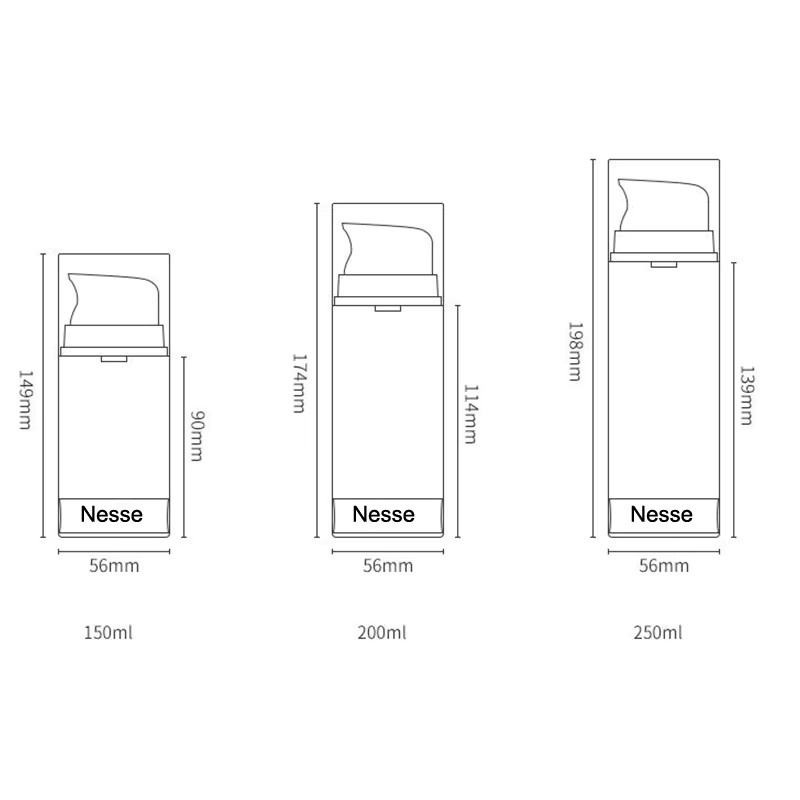 HNKMP Reise-Vakuum-Abfüllset, Lotion Flasche, 150ml/200ml/250ml - Bild 3