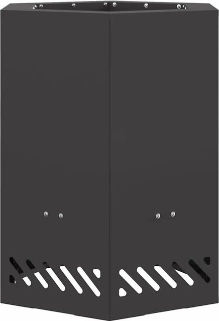vidaXL Rauchfreier Feuerkorb aus Stahl in Schwarz mit Doppelwand-Luftzufuhr und Sekundärverbrennung, B/T/H: 38 x 38 x 51 cm - Bild 1