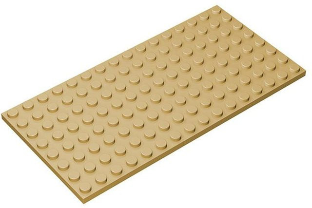 10-teiliges Set Grundplatte Bausteine 8x16 Noppen beige - Bild 1
