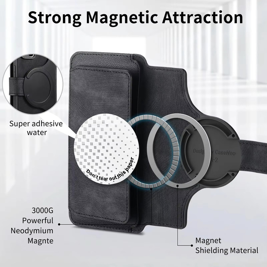 VYOPBC 2-in-1 Magnetische Lederhülle mit abnehmbarem Kartenhalter und MagSafe Brieftasche für Google Pixel 10 11 Pro XL 7 8 9 Pro XL 8A 9A in Schwarz oder Blau - Bild 6