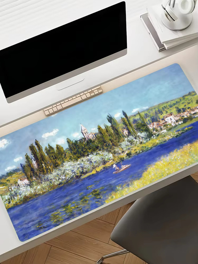 XXL Mauspad Claude Monet Kunstwerk in Multicolour, rutschfeste Schreibtischunterlage aus Gummi für PC und Laptop - Bild 7