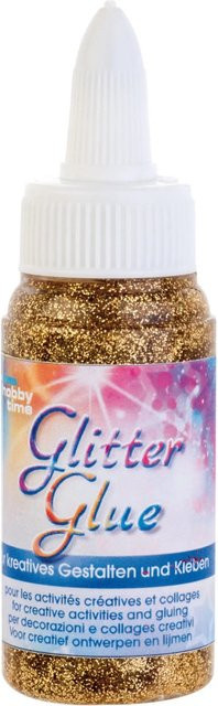 Glorex Glitterglue in Hellgold mit Dosierverschluss, 60 ml - Bild 1