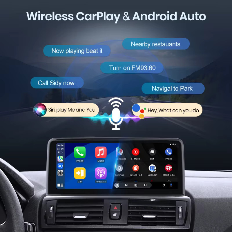 Junsun Wireless Carplay und Android Auto Multimedia-Player mit Linux-System und GPS für BMW 1er 2er Serie F20 F21 F22 F23 sowie 3er 4er Serie F30 F31 F34 F32 F33 F36 NBT EVO System in Schwarz - Bild 4