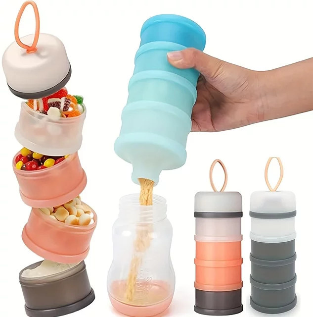 Tragbarer Milchpulver Spender für unterwegs in Grau und Multicolour - Bild 1