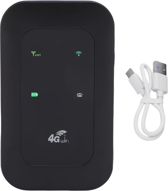 Qiilu Mobiler WLAN-Router mit 2100-mAh-Akku, 4G und 5G Unterstützung, 300 Mbit/s Hochgeschwindigkeit Hotspot in Schwarz - Bild 1