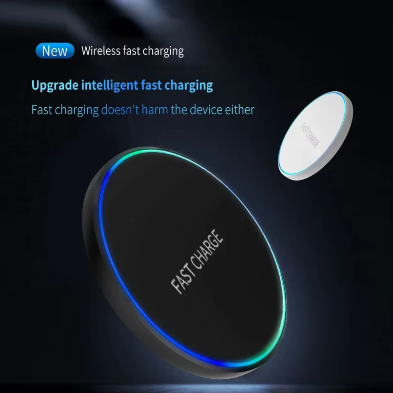 VIKEFON Mini Kabelloses Ladegerät mit LED-Licht für iPhone, Samsung, Xiaomi und AirPods Pro, Schwarz - Bild 2