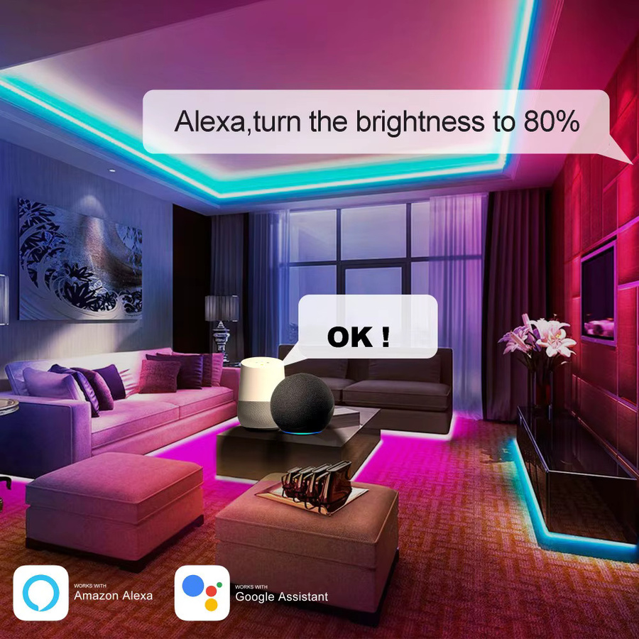 YSRSAI RGBCCT LED Streifen mit Tuya Wifi und PIR Bewegungssensor, Smart RGBWW Licht für Küche und Schrank, kompatibel mit Alexa, 12 V - Bild 3
