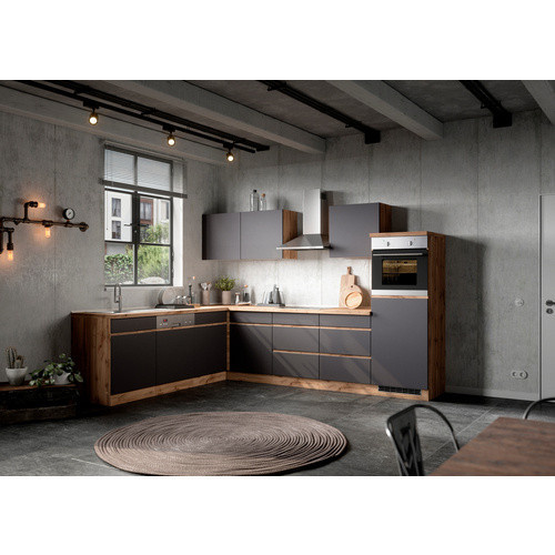 Winkelküche Tampa von HELD MÖBEL in Grau mit Melaminharz-beschichteter Arbeitsplatte, Breite: 240 cm, Tiefe: 60 cm, Höhe: 200 cm - Bild 2