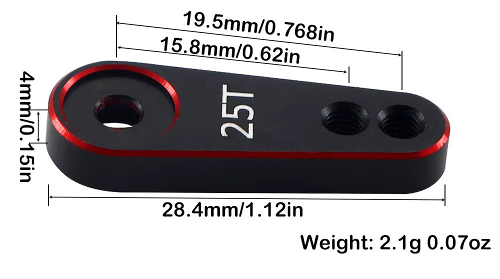 AJRC Aluminium-Servo-Lenkarm 25t, Metall, Lila, Zubehör - Bild 2
