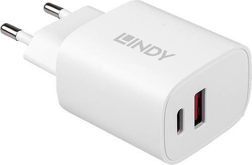 Lindy 20W USB-Ladegerät mit USB-A und USB-C in Weiß - Bild 1