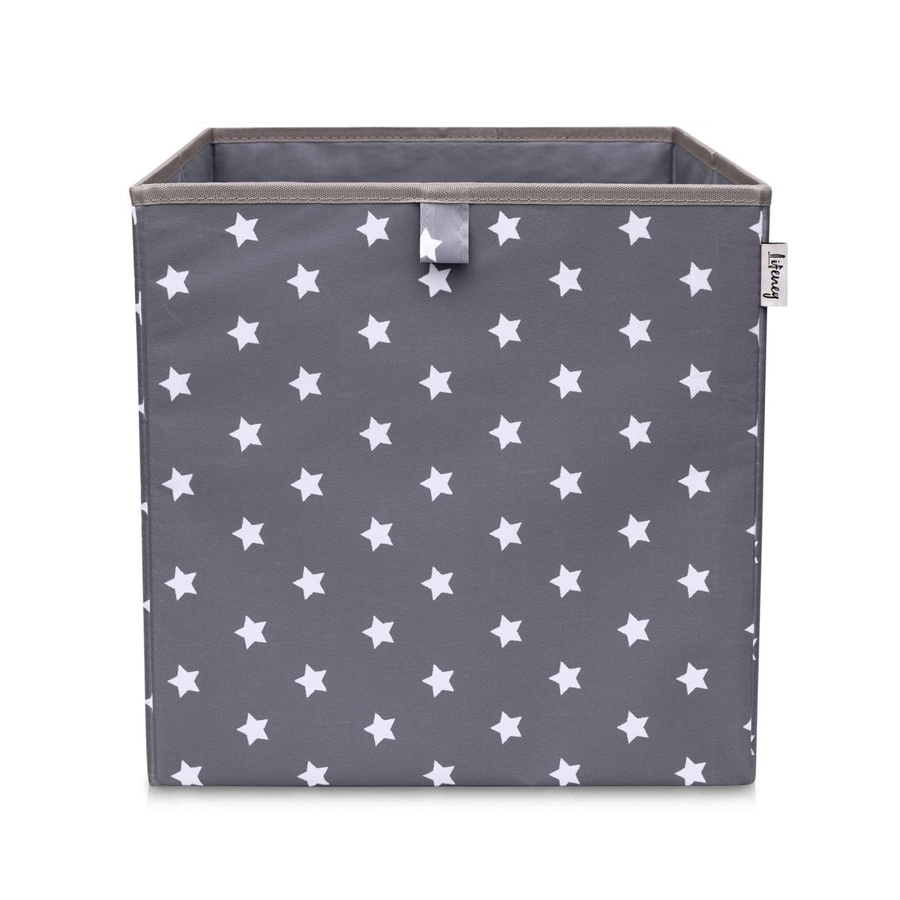 Lifeney Aufbewahrungsbox Sterne in Grau und Weiß aus Stoff, B/T/H: 33 x 33 x 33 cm - Bild 3