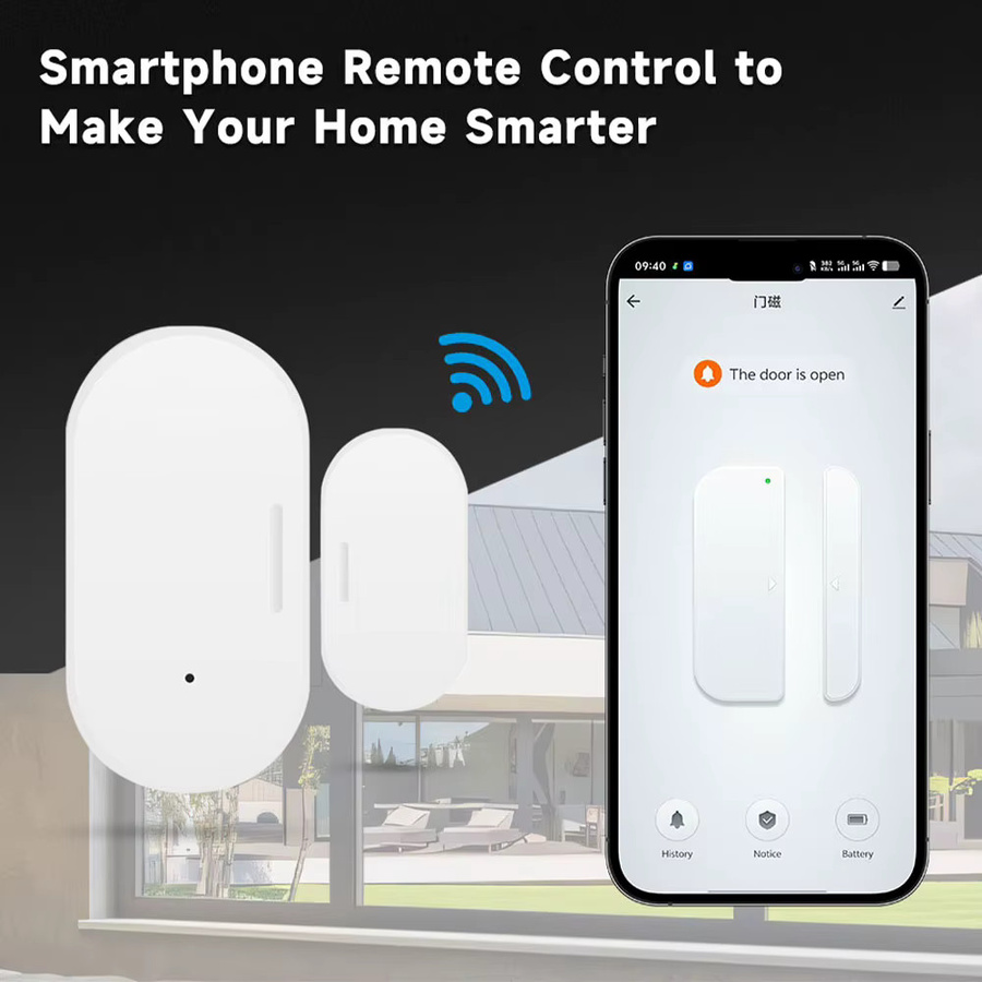 Tuya Smart Zigbee 3.0 Tür- und Fenstersensor in Weiß, Magnetkontaktalarm für Home Assistant und Z2MQTT Smart Home Security - Bild 2