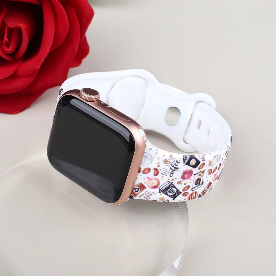 samusak Uhrenarmband Silikon, Graffiti-Print, Apple Watch kompatibel - Bild 3