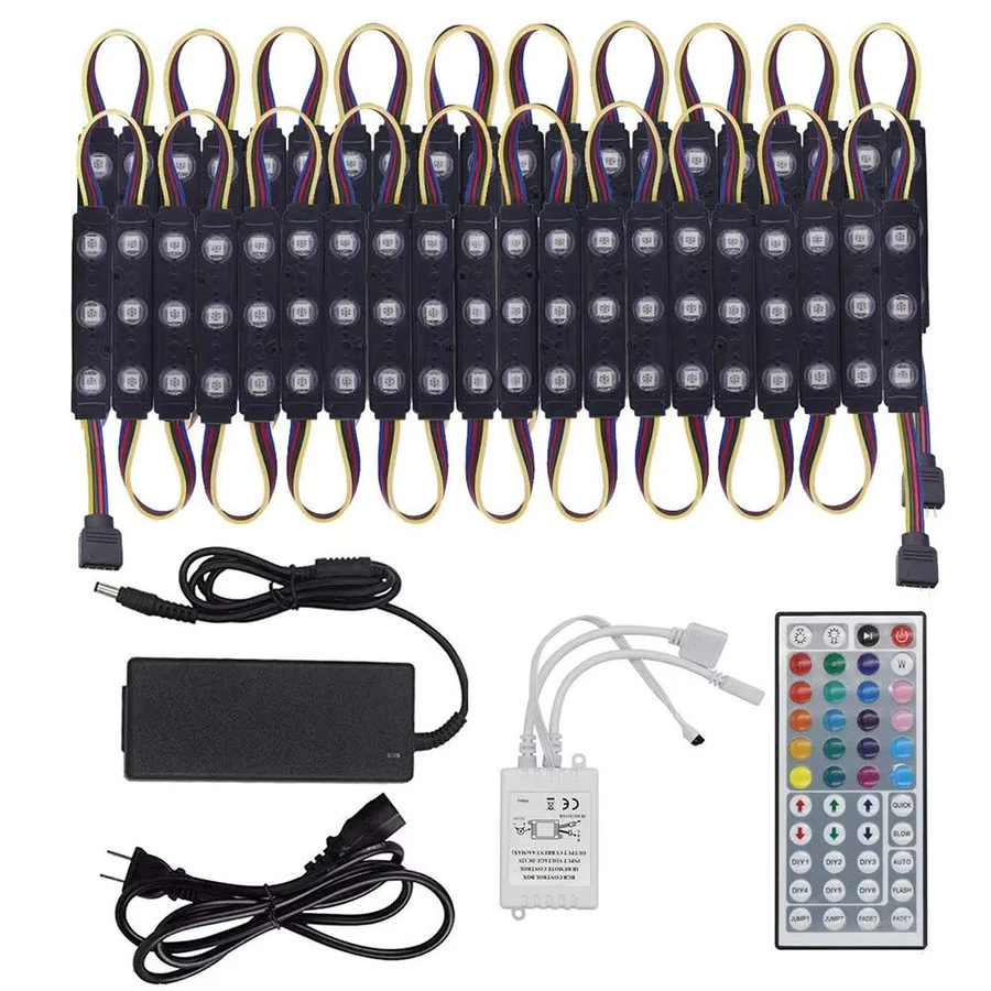 MERRYLE 20er Set RGB LED-Module 12V mit Leistungsregler, wasserdichte 5050 RGB Lichter in Multicolor für Schaufenster und Werbeschilder - Bild 6
