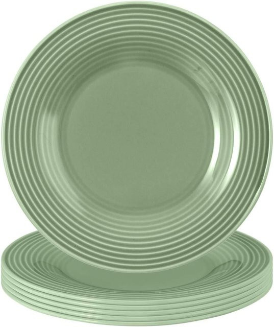 Seltmann Weiden Brotteller Beat Color Glaze aus Porzellan, Multicolor und Grün, 6er Set, Durchmesser: 17 cm - Bild 1