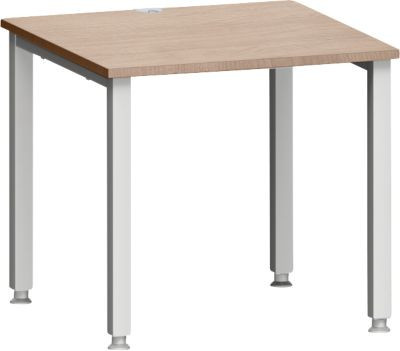 Schreibtisch MODENA FLEX höhenverstellbar in Eiche und Weiß, B 80 cm, T 80 cm, H 72-82 cm - Bild 1