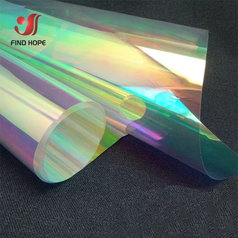 Holografische Regenbogenfolie von Findohope, transparentes PVC-Vinylmaterial für DIY-Bastelprojekte auf Stoff oder Leder - Bild 6