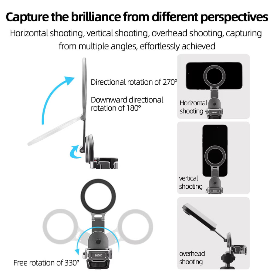 Magnetische Halterung und Erweiterungsadapter für DJI Pocket 3 und DJI Pocket 4 als Teleprompter-Ständer und Live-Streaming-Halterung - Bild 6