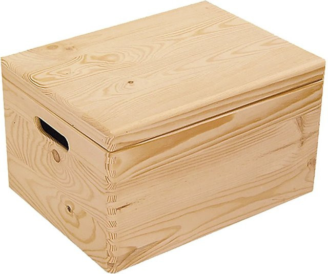 Kesper Allzweckkiste aus Kiefernholz mit Deckel in Braun, B/H/L: 19 x 13,5 x 29 cm - Bild 1