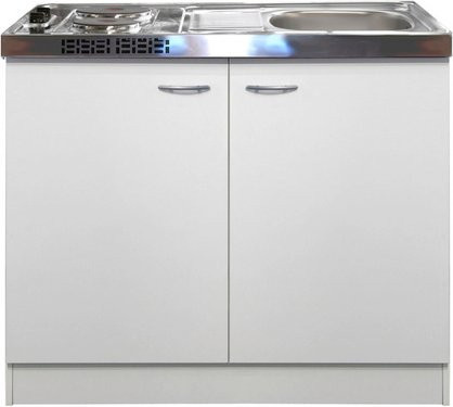 Flex-Well Classic Miniküche Wito mit Pantryauflage, Weiß, Breite: 100 cm - Bild 1