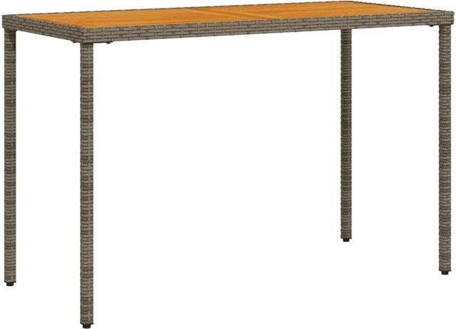 vidaXL Gartentisch aus Akazienholz und grauem Poly-Rattan, B/T/H: 115 x 54 x 74 cm - Bild 1