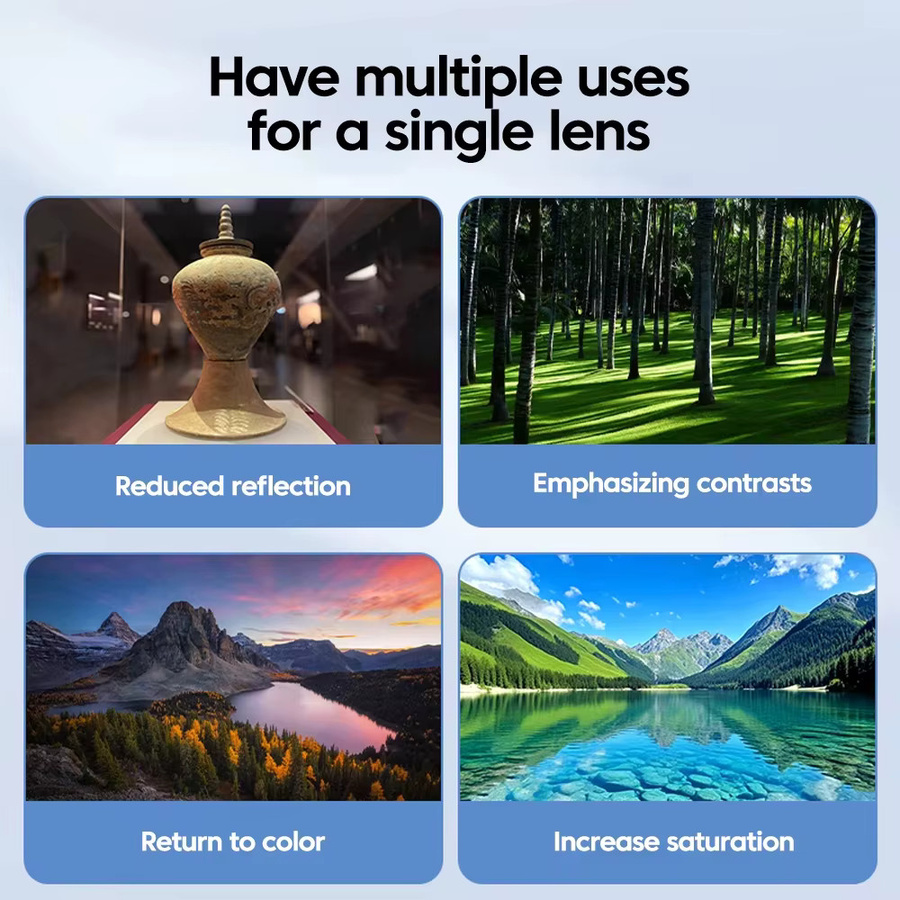 TUNEDEE Universeller 52-mm-CPL-Kameraobjektivfilter mit Clip als Polarisator und Antireflexionsfilter in Schwarz für iPhone und Samsung - Bild 4