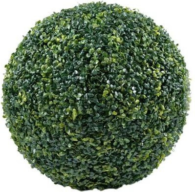 Jijijing Künstlicher Buchsbaum in Kugelform, UV-beständige Dekopflanze in Grün, Durchmesser: 13 cm - Bild 1