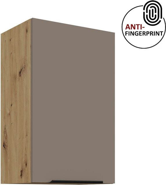 Küchen Hängeschrank ARIA Sandgrau matt mit Einlegeböden und Anti-Fingerprint-Beschichtung, Breite: 45 cm, Höhe: 72 cm - Bild 1