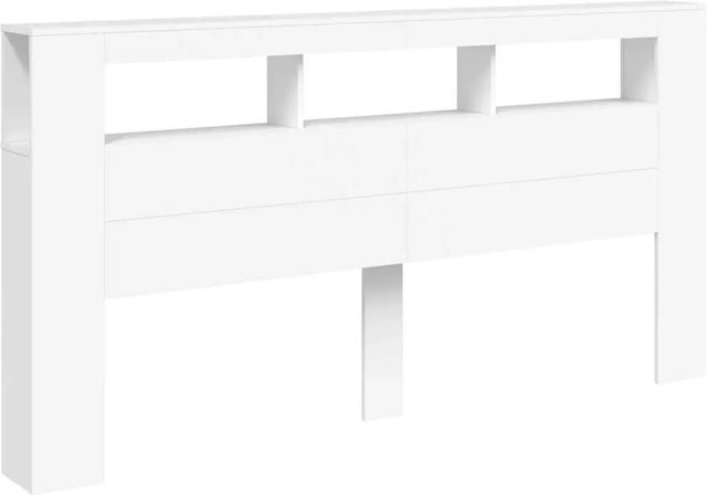 vidaXL LED-Kopfteil in Weiß aus Holzwerkstoff mit integrierter Beleuchtung und USB-Ladeport, B/H/T: 200 x 103,5 x 18,5 cm - Bild 1