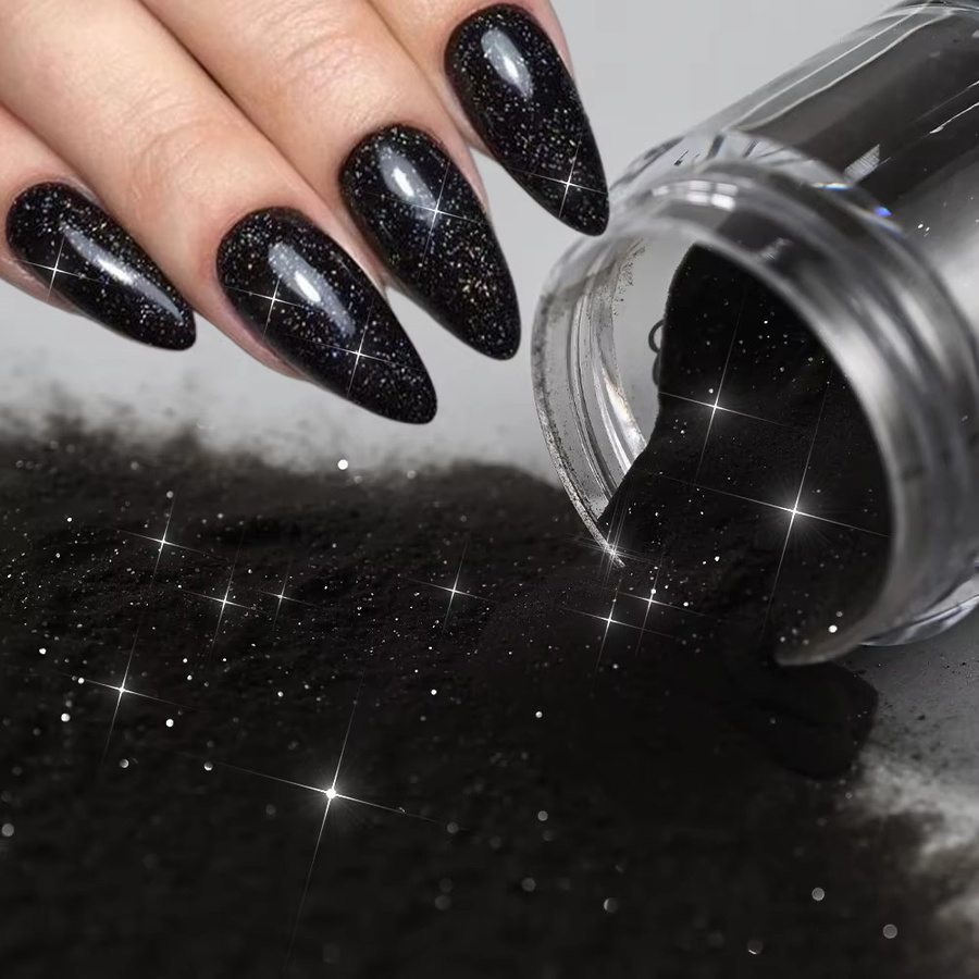 HotPress Nagel Acryl Pulver 3-in-1, Schwarz & Weiß, Schimmernd, 6 Teile/Satz - Bild 5