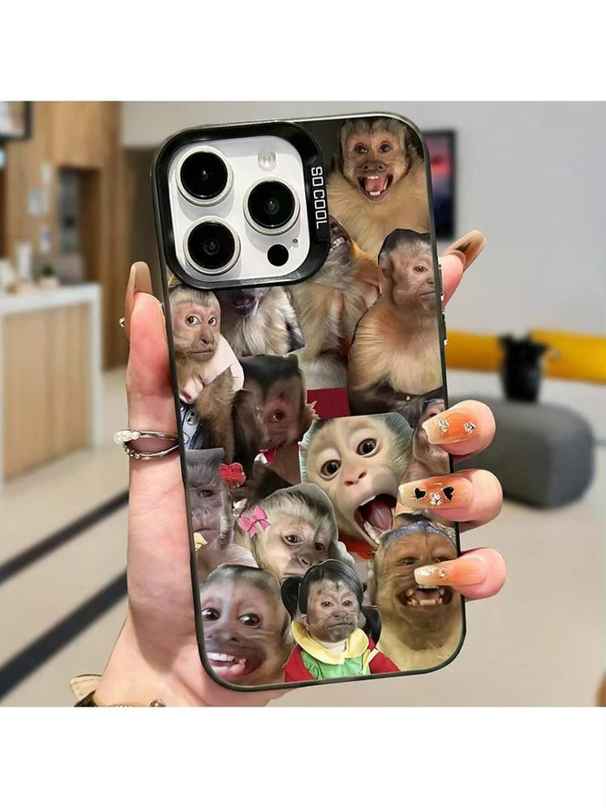 Wolkerfly Handyhülle mit Affenmuster und TPU Soft Edge für iPhone Modelle in Multicolour - Bild 5