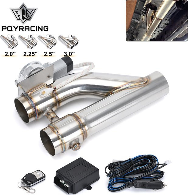PQY Elektrisches Auspuffrohr E-Cut Out mit Dual-Ventil und Bluetooth-Fernbedienung aus Edelstahl 304, Silber, Universal für 2 Zoll, 2.25 Zoll, 2.5 Zoll und 3.0 Zoll - Bild 1