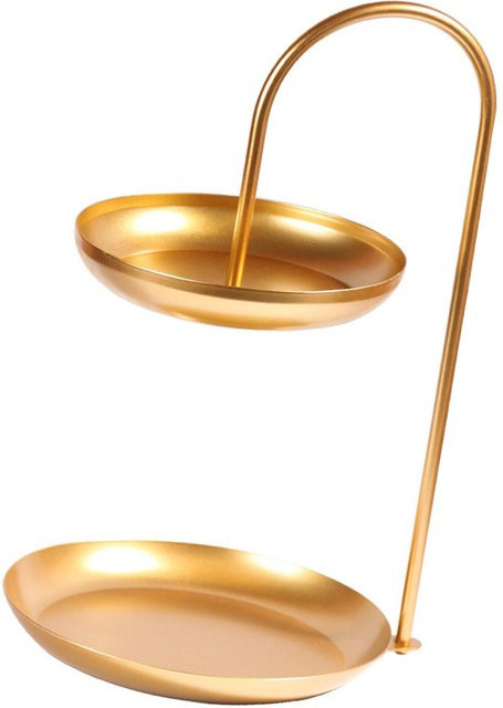 KONNWEI 2-stöckiger Schmuckorganizer und Präsentationsständer aus Eisen in Gold - Bild 1