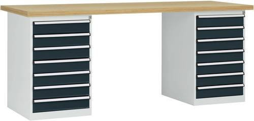 Manuflex WC5127.7016 Werkbanksystem aus Stahl in Anthrazit, B/T/H: 300 x 200 x 70 cm - Bild 1
