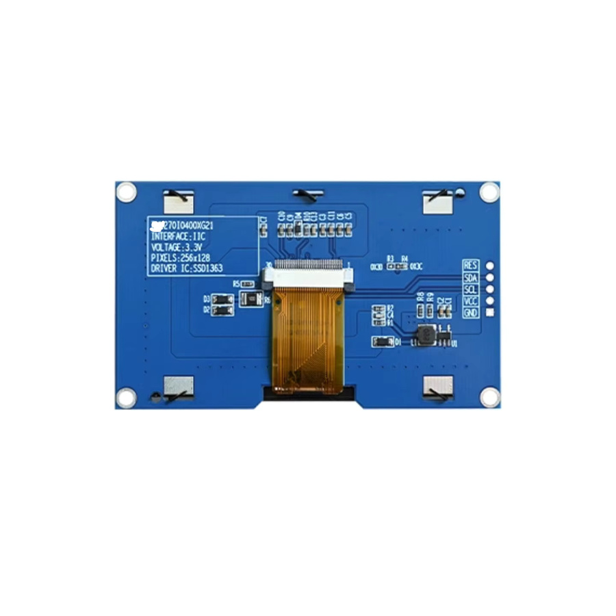 Yuxian OLED Display Bildschirm 2,7 Zoll mit 256x128 Auflösung, COG SPI IIC I2C Schnittstelle, Farbe: Gelb - Bild 2