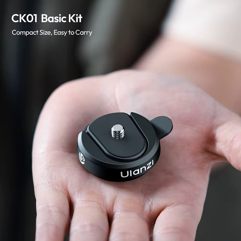 Ulanzi CK01/CK02 Schnellwechselplatten-Kit und Rucksack-Clip mit 1/4 Zoll Schraube für Kamera, GoPro und Insta 360, Schwarz - Bild 3