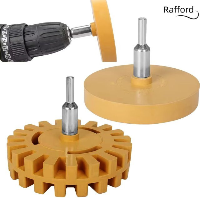 Rafford Radiergummi Adapter für Bohrmaschinen zur Entfernung von Klebstoff, Vinyl und Aufklebern - Bild 1
