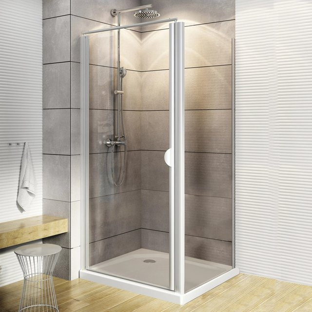 Schulte Drehtür Sunny mit Seitenwand aus Glas und Alu in Natur, B/T/H: 180 x 80 x 80 cm - Bild 1