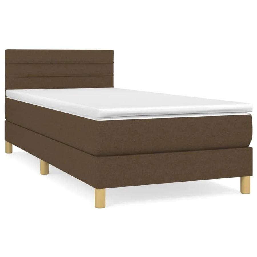 vidaXL Boxspringbett mit Matratze Dunkelbraun B/T/H: 80 x 200 x 88 cm - Bild 2