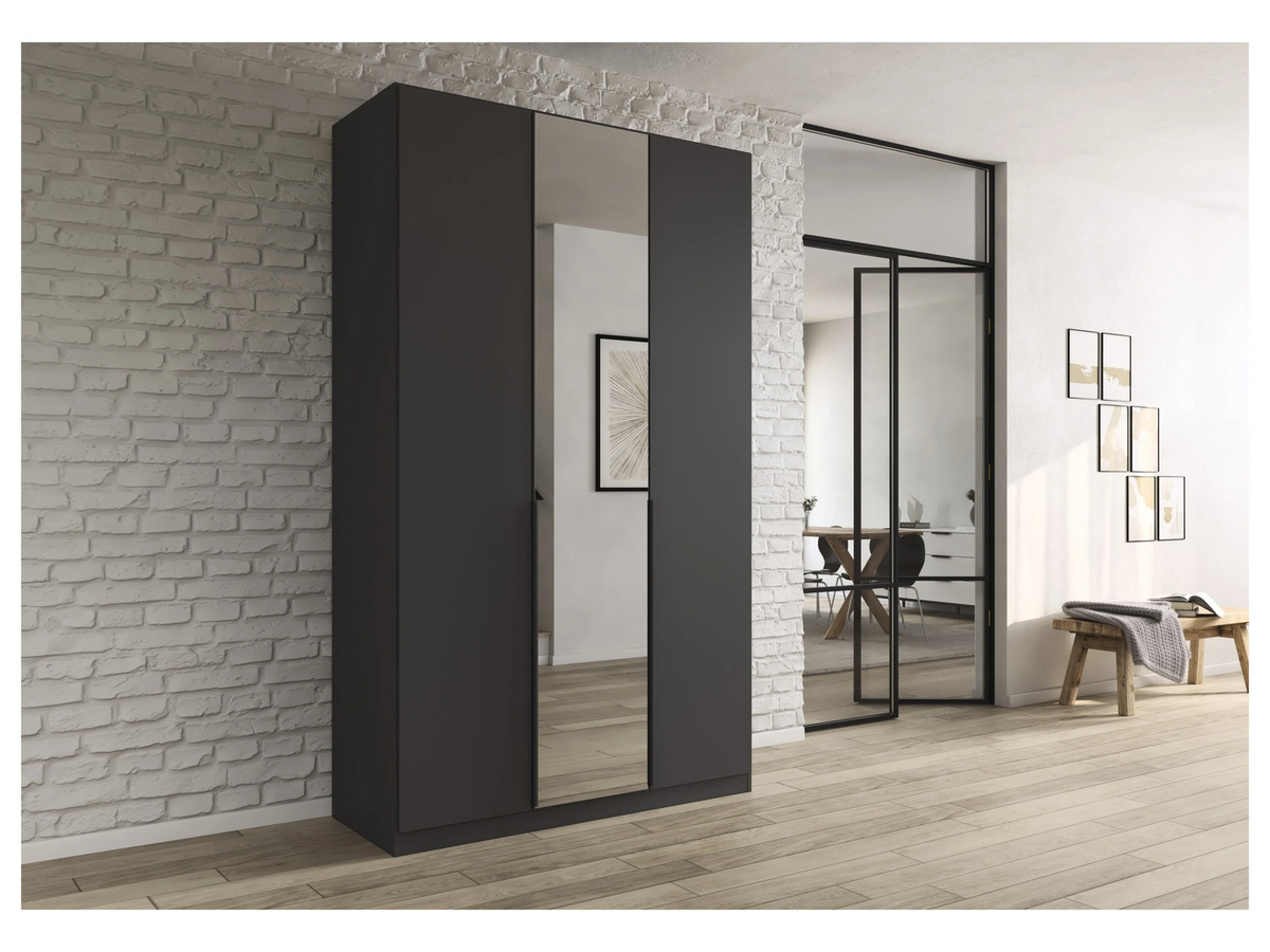 RAUCH Drehtürenschrank Alabama mit Spiegel in Eiche Sonoma und Grau, B/H: 136 x 229 cm - Bild 1