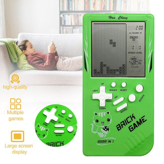 Handgehaltenes Retro-Brick-Spielzeug mit 3,5-Zoll-Bildschirm in Grün - Bild 1