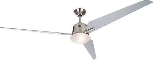 CasaFan Eco Aviatos Deckenventilator mit Beleuchtung und Fernbedienung, Chrom gebürstet, Durchmesser: 162 cm, Höhe: 36,5 cm - Bild 1