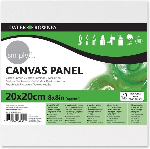 Daler-Rowney Simply Malkarton weiß 20 x 20 cm - Bild 1