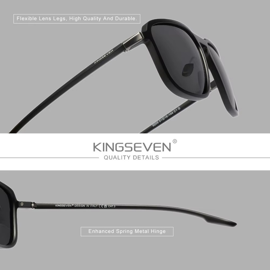 KINGSEVEN Sonnenbrille, Vollrand, Square, polarisiert, Unisex - Bild 3
