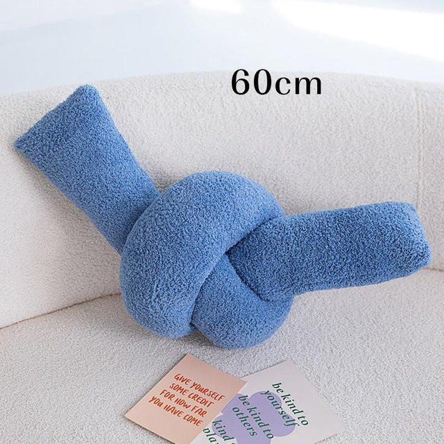 Yiran toy Knoten Kissen im Nordischen Stil aus Plüsch, Blau, unregelmäßig geformt - Bild 1
