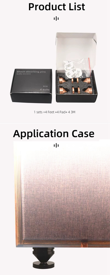 HIFIDIY 4er-Set Lautsprecherständer-Füße aus Aluminiumlegierung in Schwarz mit Metallspikes und konischen Bodenfüßen M23*20 - Bild 3