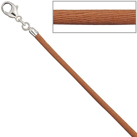 Colfem Halskette Seide, Kupfer, 925 Silber, 42 cm, Unisex - Bild 1