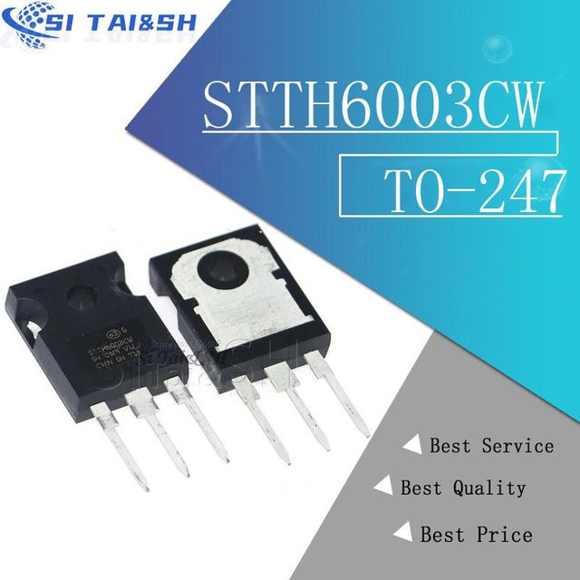 5 Stück Si Tai&SH STTH6003CW BIS-247 Leistungstransistor, 300V 60A, Schwarz - Bild 1