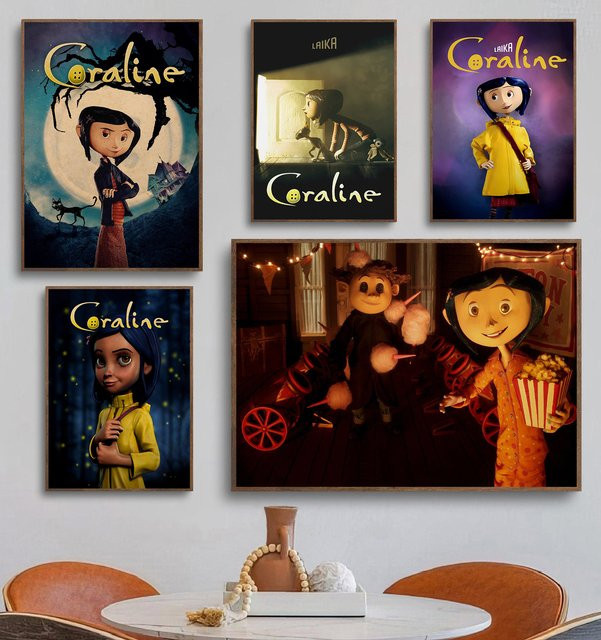 Potdemiel Coraline Retro Leinwand Poster Wandkunst Mehrfarbig - Bild 1